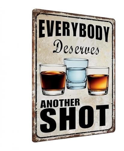 Carastora Funny Bar Metal Sign – Vintage Tin Wall Decor for Man Cave, Garage, Pub, or Home Bar – Humor Shot-Themed Decoration, 8x12 Inches - Image 1