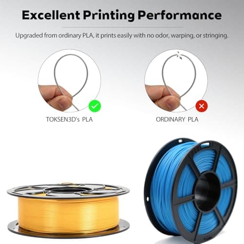 1.75mm PLA Filament Silk Dual Bi Color Gold Green, Coextrusion 3D Printer Filament with Shiny Silk Rainbow Color, 1kg (2.2lbs) Spool Neatly Wound Smooth Color Transition 3D Printing Filament - Thumbnail 6