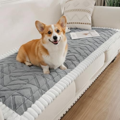 SHACOS 29.5"x61" Sofa Couch Cover for Dogs Non Slip Washable, Soft Fuzzy Pet Couch Covers for 2-3 Cushions Sofa Pet-Friendly Couch Protector Pad, Gray - Image 1