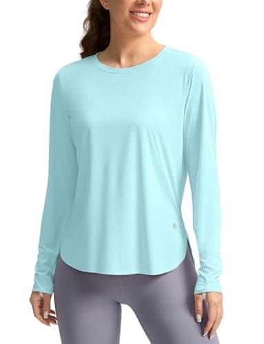 Women's Sun Shirts UPF 50+ Long Sleeve UV Protection Shirt Lightweight Quick Dry Workout Hiking Tops for Women(Light Green,XS) - Image 1