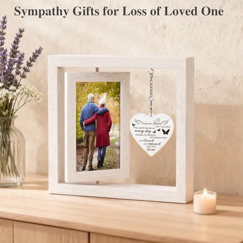 Boiveco Sympathy Gifts for Loss of Loved One, Memorial Gift for Loss of Mom Dad Memorial Picture Frame, Bereavement Remembrance Condolence Funeral Grief In Memory of Loved One Gifts, Display Two 4x6 Photos (White) - Thumbnail 3