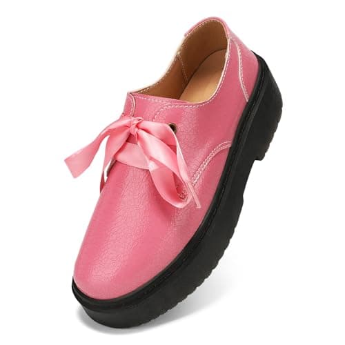 BEAUSEEN Women's Vegan Leather Platform Chunky Loafers Clssic Penny Loafers Slip On Comfort Business Work Office Dress Walking Shoes Pink,10 US - Image 1