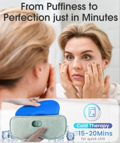 Detachable Heated Eye Mask, Cordless Eye Mask for Dry Eyes & Puffiness, Algae Fiber Ultra-Soft Nose Bridge Light-Block for Deeper Sleep – Graphene Layer Warm Compress & Cold Pack,Travel Essentials - Thumbnail 4