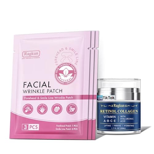 Retinol Cream for Face, Collagen Neck Creams for Tightening and Firming, Anti Aging Day & Night Facial Moisturizer for Women & Men, Instant Face Lift Wrinkle Cream 1.7 fl. oz with Forehead Patches - Image 1