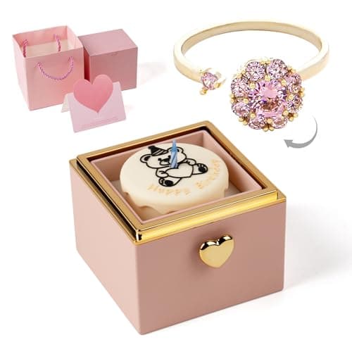 mountova Valentine’s Day Gift for Her，Creative Birthday Surprise Cake Box with a Built-in Surprise Button – birthday gift for girlfriends, mothers and grandmother (pink) - Image 1