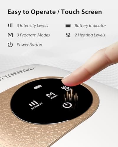 CINCOM Upgraded Hand Massager with Heat and Compression for Arthritis and Carpal Tunnel - Cordless & Rechargeable (Pearl White & Gold) - Thumbnail 3