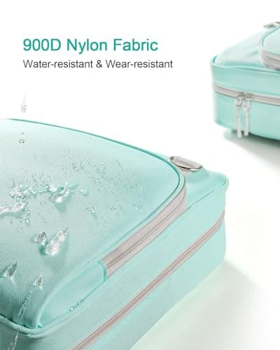 HINOOR 3-Inch 3-Ring Zipper Binder with Shoulder Strap, D-Ring Zip Up Binder with 700 Sheets Capacity, Compatible with 13" MacBook, 12.9" Tablet, for Middle School, College, Office (Mint Green) - Thumbnail 5