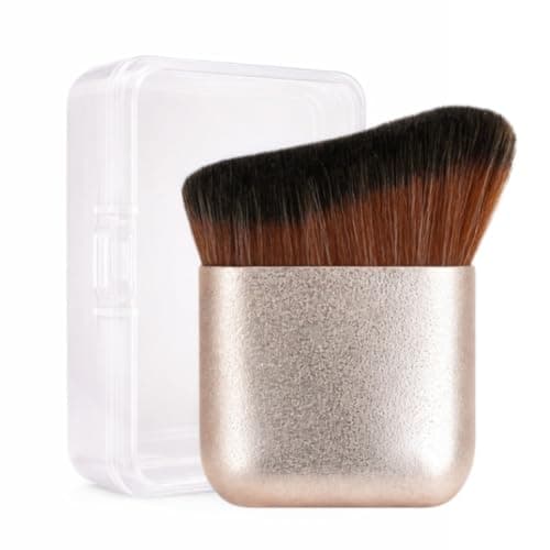 GOERTI Self Tanner & Bronzer Brush with Travel Case – Large Kabuki Body Makeup Brush for Face & Body, Ultra Soft Vegan Kabuki Foundation Makeup Brush for Liquid, Cream & Powder Applicator - Image 1