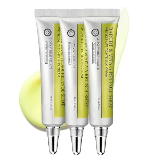 BARUBT Retinol Shot Tightening Booster - Pore Minimizer, Firm Skin with Retinol & Panthenol, Facial Retinal Serum, Moisturizes Skin Smoother, Fine Lines & Wrinkles Less Noticeable, 3PCS - 0.5fl.oz.*3 - Image 1