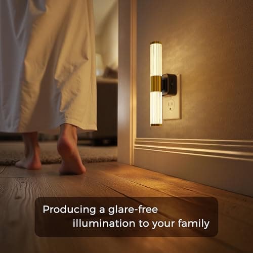 L LOHAS LED Rotating Night Light, Night Lights Plug into Wall, Auto Nightlight Dimmable 100LM, Light Sensor, 3000K Soft Light, LED Acrylic Nightlight Plug in for Bedroom Bathroom Hallway Kitchen,2Pack - Thumbnail 6
