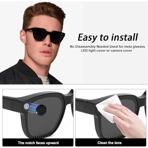 LED light cover blocker for Ray Ban Meta gen2 &1 smart glasses accessories, Wayfarer,Skyler,Headliner,Oakley Meta HSTN camera cover, rotating cover without frequent removal(1 PCS) - Thumbnail 6