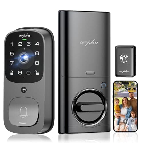 WiFi Smart Door Lock, 5-in-1 Fingerprint Keyless Entry Door Lock, Two-Way Audio, Dual Motion Sensors, App Remote Control, Keypad Code, IP65 Waterproof - Image 1