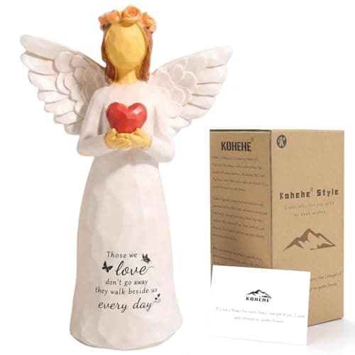 Kohehe Sympathy Gifts for Loss of Loved One, 5.12" Heart Angel Figurine Memorial Gift for Loss of Baby Mom Dad Grandma,Thoughtful Comforting Gifts for Funerals,Memorials, Anniversaries of Loss - Image 1