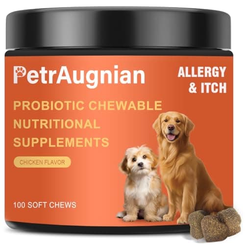 Dog Allergy Chews | Daily Support for Itchy Skin, Immune Health & Seasonal Allergies from Probiotics Omega 3 Quercetin Colostrum,Paw Licking, Pet Itchy Ear Relief Supplement - 100ct