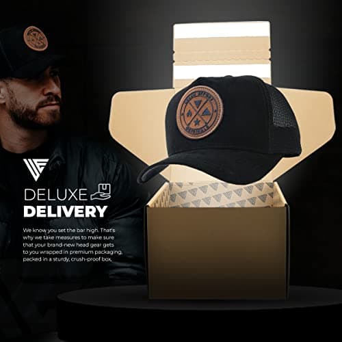 Urban Effort Mesh Trucker Hat,Men and Womens Trucker Hats with Adjustable Strap,Baseball Snapback Closure for Mountaining,Hunting&Hiking (Black) - Thumbnail 5