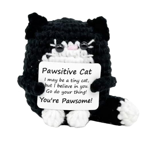 TogyGooty Emotional Crochet Cat Black - Cute Amigurumi Cat Stuffed Toy for Cat Lovers - Perfect Birthday Relief Toy - Image 1