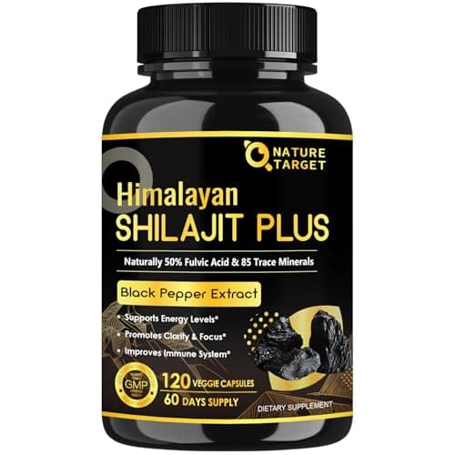 NATURE TARGET Shilajit | Shilajit for Men & Women | Fulvic Acid & Trace Minerals | 500mg Maximum Potency Better Than Shilajit Resin | 120 Capsules - Image 1