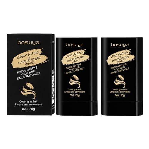 2 Pack Hair Color Stick for Gray Coverage Temporary Hair Dye Wand for Quick Root Touch Up Easy Washable & Non-Damaging Formula Brownish Black - Image 1