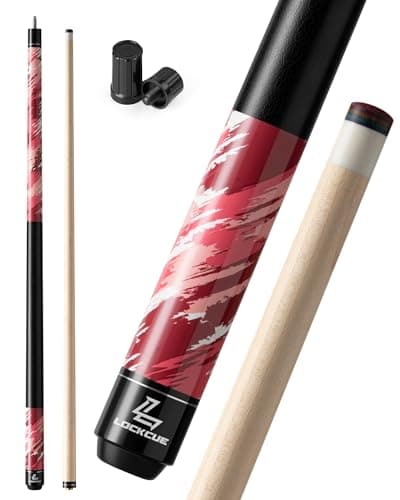 LOCKCUE Pool Cue Stick 18oz, 58-inch Pink Billiards Cue with 12.5mm Leather Tip, 18 Joints & Black Ferrules - Precision Control for All Players - Image 1