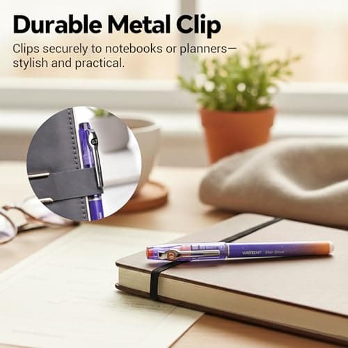 WRITECH Liquid Ink Rollerball Pens: 8ct Assorted Colors Fine Point Tip 0.7mm Roller Ball Rolling Pen for Smooth Writing Coloring Drawing Journaling No Bleed & Smear &Smudge Multi Colored - Thumbnail 5