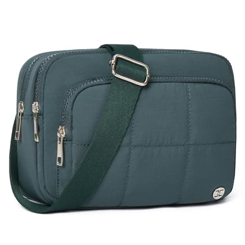 Telena 3-Zip Crossbody Bags for Women Anti Theft Cross Body Bag for Woman Travel Everyday Use Green - Image 1