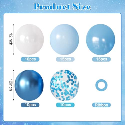 NUTTYBASH Blue and White Balloons for Baby Shower Bridal Shower Decorations - Thumbnail 2