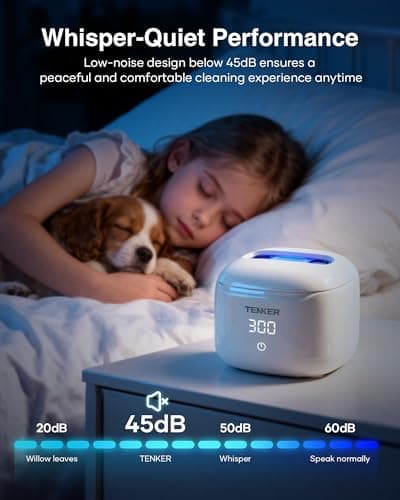 Ultrasonic Retainer Cleaner Machine, 49kHz Dental Cleaning Pod for Night Guards, Mouth Guards, Aligner, Braces, Toothbrush, Jewelry, Dentures, Ultrasonic Cleaner for Oral Dental Care, 220ML, White - Thumbnail 6