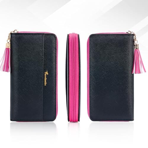 Travelambo Womens Wallet Tassel Bifold Ladies Cluth Wristlet Wrist strap Long Purse - Thumbnail 6