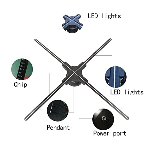 3D Hologram Fan,27.5“ Christmas Tree Holographic Fan Advertising Display with Remote,Hologram Projector with 700 Video Library,70CM Hologram Fan HD LED for Business Store Signs,Halloween - Thumbnail 5