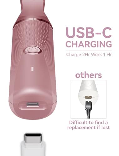 unibono 3-in-1 Electric Razor for Women - Waterproof Bikini Trimmer,Rechargeable Electric Shaver for Lady,Pubic Hair Trimmer Women,Personal Trimmer Groomer for Body Hair (Rose Golden,RG-1) - Thumbnail 5