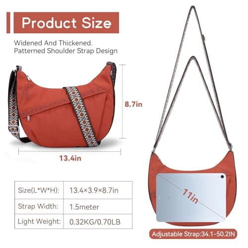 Xieyiwei Crossbody Bags for Women Lightweight Large Capacity Messenger Shoulder Bag Purses for Women with Adjustable Strap for Travel & Shopping - Thumbnail 5