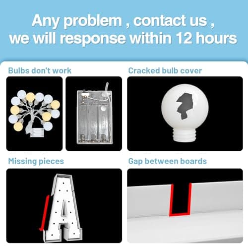 4FT Marquee Light Up Numbers 8,Party Decoration Large Marquee Light Up Letters with Weighted Water Bag,Pre-cut Foam Board Set Can Be Used for Birthdays,Weddings,Baby Anniversaries - Thumbnail 5