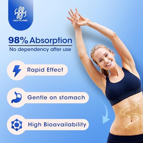 iMATCHME Magnesium Bisglycinate 100%, Magnesium Supplement Support to Sleep & Calmness,Heart Healthy, Muscle & Bones, Maximum Absorption,180 Capsules - Thumbnail 4