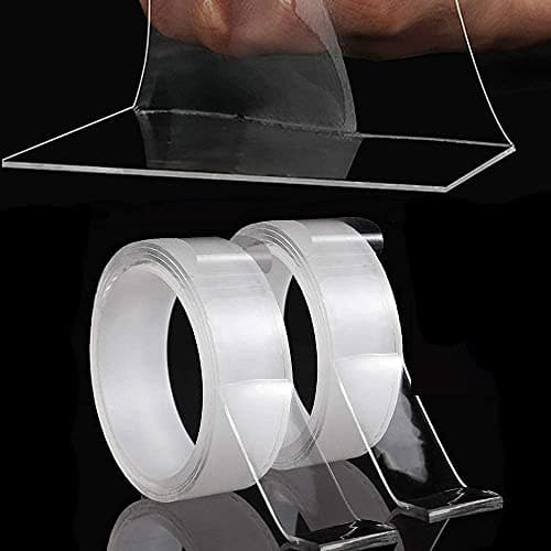 Realth 2 in x 16.5 ft Double Sided Nano Tape Heavy Duty, Clear Mounting Adhesive for Concrete Walls & Textured Walls – Strong Hold, Removable, Washable, No Residue for Posters, Photos, Store Displays - Thumbnail 3