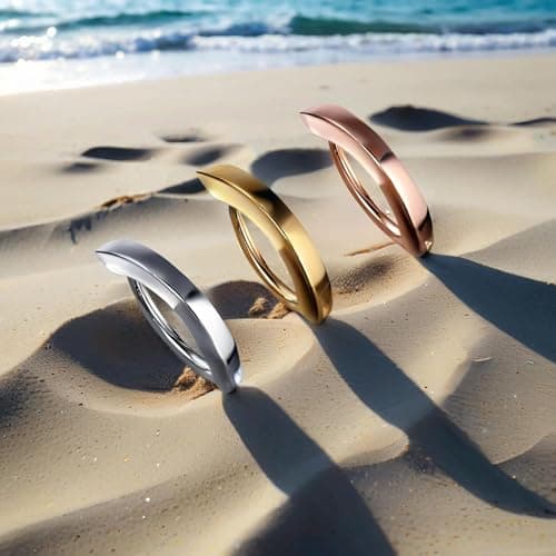 Koariya 14G Belly Button Ring Travel: 3-Color Rose/Gold/Silver Belly Rings - Surgical Steel with Mirror Travel Case & 4 Pads - Thumbnail 5