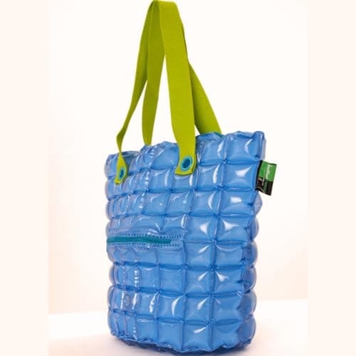 inflatDecor Neon Handbag for Women – Inflatable Puffer Tote Bag with Diamond Pattern – Lightweight Waterproof Beach Bag (Blue, X-Large) - Thumbnail 2