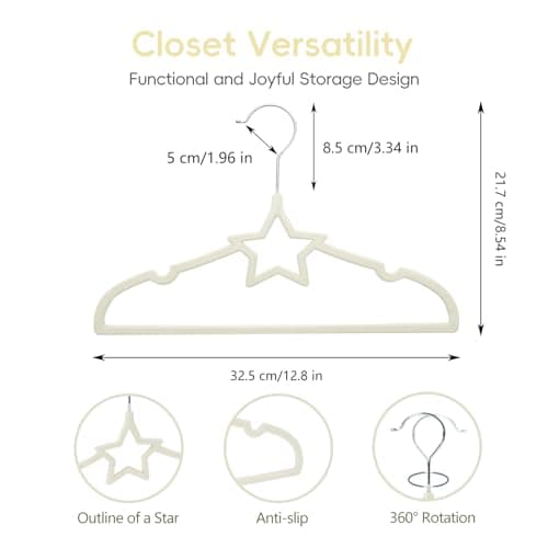 GoodtoU Baby Hangers, Velvet Hangers Kids Hangers 50 Pack for Toddler Infant Childrens Child Small Coats Pants Clothes Closet Organizers and Storage 12.6 Inch - Thumbnail 2