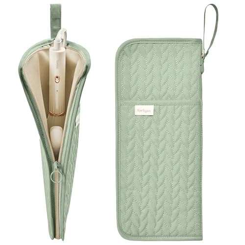 KarSyon Hot Tools Organizer Heat Resistant Mat Case Hair Tools Holder Travel Bag Portable Hair Styling Tools Cover Pouch for Curling Iron,Flat Iron,Hair Straightener (Sage Green)