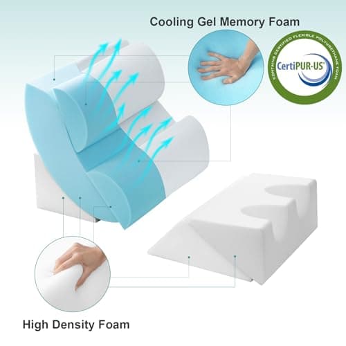 Hansleep Bed Wedge Pillow Set for After Surgery 6PCS, Post Surgery Pillow for Sleep Apnea and Acid Reflux Relief, Adjustable Reading Pillows Back Support with Memory Foam, Beige, 23" - Thumbnail 3