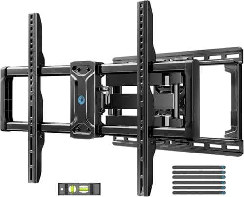 Pipishell Full Motion TV Wall Mount for 42-85 inch LED TVs up to 132lbs, Fits 65 75 Inch Swivel TV Mount Bracket with Articulating Arms, Max VESA 600x400mm, Fits 12” 16" Wood Studs - Image 1