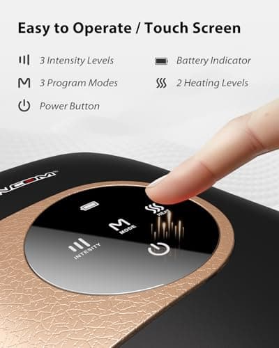 CINCOM Upgraded Hand Massager with Heat and Compression for Arthritis and Carpal Tunnel - Cordless & Rechargeable (Black & Gold) - Thumbnail 4