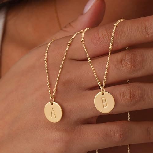 BENEIGE Initial Necklace for Women 14K Gold Plated Letter Pendant Necklaces Dainty Gold Layered Necklace Jewelry For Women - Thumbnail 5