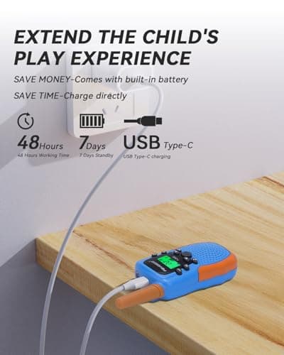 FAYOGOO Walkie Talkies for Kids Long Range 2 Miles, Rechargeable Kids Walkie Talkies 3 Pack with Flashlight, Toys Gifts for 3-12 Year Old Boys Girls, Christmas Birthday Gifts Ideas Present - Thumbnail 2