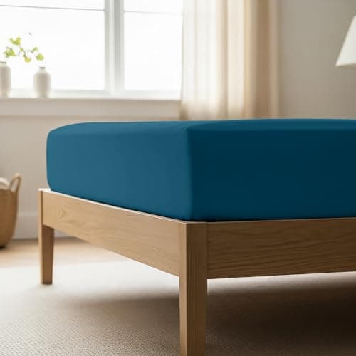 Mellanni Twin Fitted Sheet - Iconic Collection Bedding Sheets with up to 16 inch Deep Pocket - Soft & Cooling - Fade & Stain Resistant - 1 PC (Twin, Teal) - Image 1