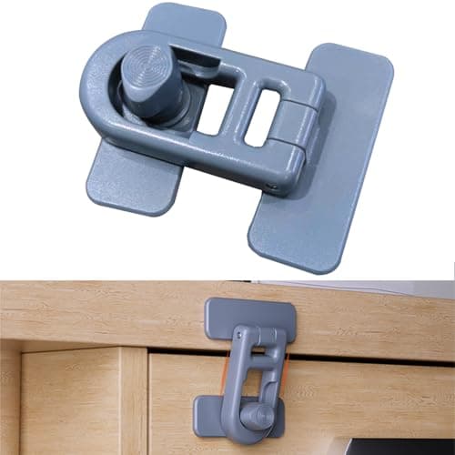 Bstsilver Refrigerator Lock 90 Degree Childproof for Cabinet Door Corner Drawer Freezer RV Oven Cupboard Closet, Fridge Latches Petproof Baby Proofing for Toddler Cat, Upgraded Adhesive (gray) - Image 1