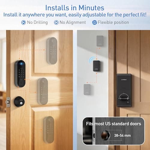 Smart Video Door Lock with 2K Doorbell Camera, Fingerprint & Keypad Keyless Entry, WiFi Deadbolt with PIR Motion Detection & Real-Time Package Alerts, App & Voice Control (Alexa & Google) - Thumbnail 5