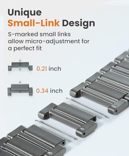 GROOBAL Titanium Band Compatible with Apple Watch Ultra 3/2/1 49mm Band for Men & Series 11/10 46mm, Grade 5 Titanium with DLC Coating for Ultra 3 Watch Band - Butterfly Clasp, Valentine Gifts for Men - Thumbnail 5