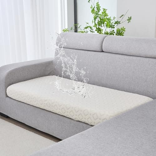 Genina Couch Cushion Covers Waterproof, Stretch Sofa Covers for 3 Cushion Couch Non Slip, Sofa Cushion Covers Washable with Elastic Straps, Pet-Friendly (Sofa Cover) - Image 1