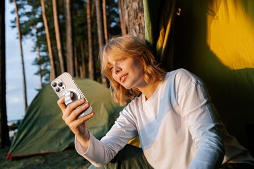 GripMate for MagSafe Phone Grip for iPhone - Magnetic Phone Ring Holder Detachable for iPhone 17 - Comfortable Finger Phone Loop Grip for Apple 16/15/14/13/12, Silver - Thumbnail 6