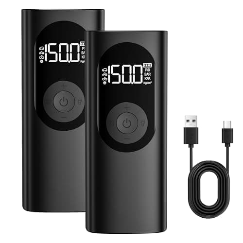 Portable Tire Inflator 150 PSI for Cars - Cordless Rechargeable Air Compressor with Digital Pressure Gauge, Auto Shut-Off & LED Emergency Light, for Home & Roadside Use - Image 1